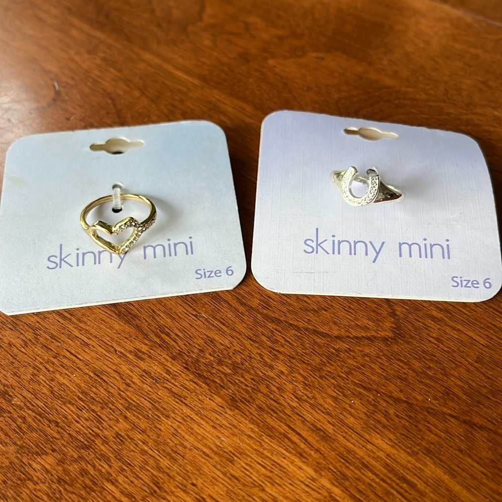 Skinny mini ring set of 2 size 6 new